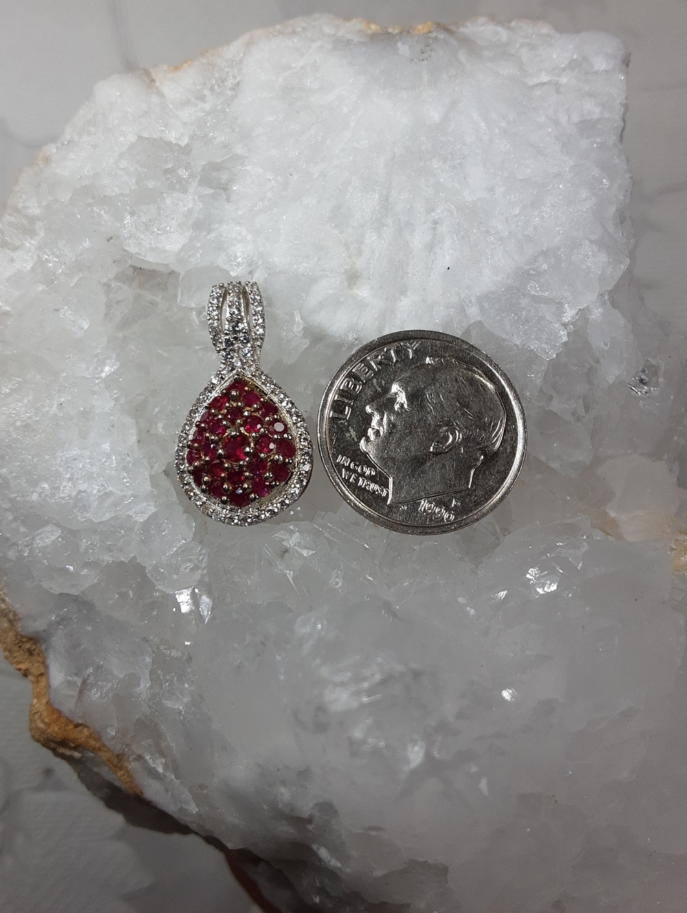 925 ruby pendant. - Picture 5 of 5